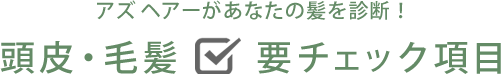 アズヘアーがあなたの髪を診断！頭皮・毛髪 要チェック項目